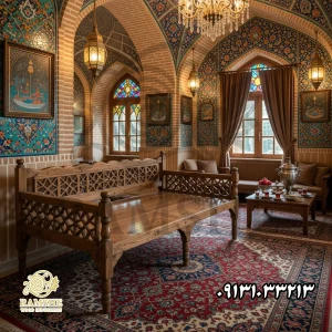 تخت سنتی گره چینی در رستوران سنتی ایرانی